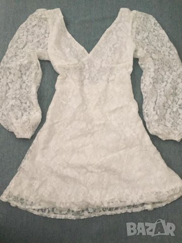 Бяла дантелена рокля уникална, снимка 5 - Рокли - 39882051