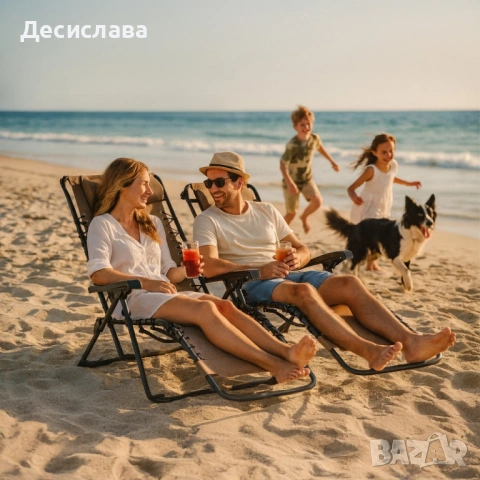Сгъваем градински шезлонг с нулева гравитация и сенник – комфорт за пълна релаксация, снимка 4 - Градински мебели, декорация  - 53050940