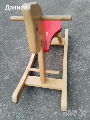 Дървено люлеещо конче и количка, снимка 4 - Играчки за стая - 51748902