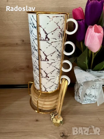 Перфектният подарък - Комплект от 4 керамични чаши за кафе