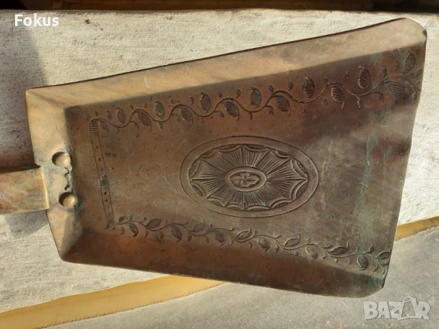 Стара барокова голяма антикварна лопатка за камина - бронз, снимка 3 - Антикварни и старинни предмети - 43945721