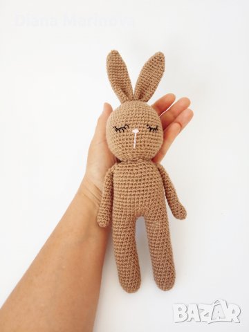 Зайчета ръчна изработка, плетени зайчета, играчка за бебе, неутрален цвят зайче, снимка 5 - Други - 40227550