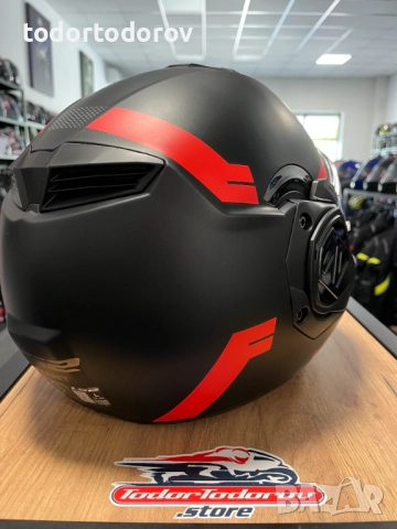 Отваряема мото Каска LS2 Advant FF901 Black/Red ECE 22.06, L,като нова, снимка 8 - Аксесоари и консумативи - 52001559