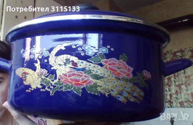 Индукционна Емайлирана тенджера с декор , снимка 6 - Съдове за готвене - 37916500