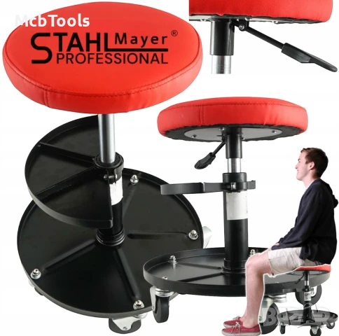 Автомонтьорски стол с поставка за инструменти Stahlmayer, снимка 2 - Други инструменти - 51107978