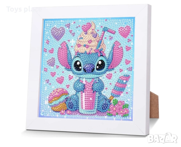 15*15см Диамантен гоблен + Рамка Lilo and Stitch Лило и Стич 