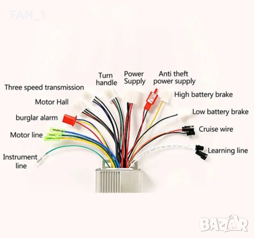Контролер 24V 36V 48V 250W 350W 500 W, снимка 4 - Велосипеди - 40689782