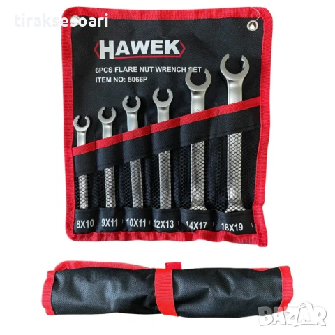 Комплект срязани ключове 6 части HAWEK , изработени от хром ванадиева стомана 