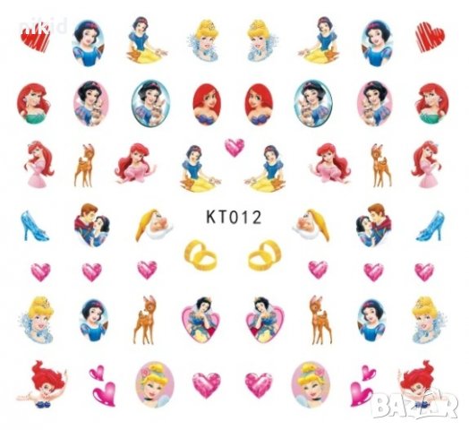 KT012 Снежанка и Седемте джуджета татос ваденки слайдер водни стикери за нокти маникюр