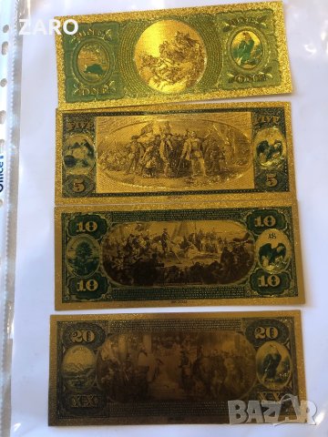 Пълен комплект позлатени сувенирни банкноти-USA, снимка 4 - Нумизматика и бонистика - 43785175