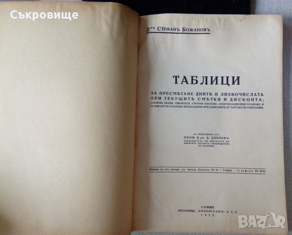 Таблици за пресметане дните и лихвочислата при текущите сметки и дисконта от 1932 година, снимка 2 - Специализирана литература - 33601121