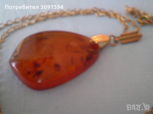 Стара руско позлатена капка висулка  с кехлибар  10 гр, снимка 9 - Антикварни и старинни предмети - 36880170