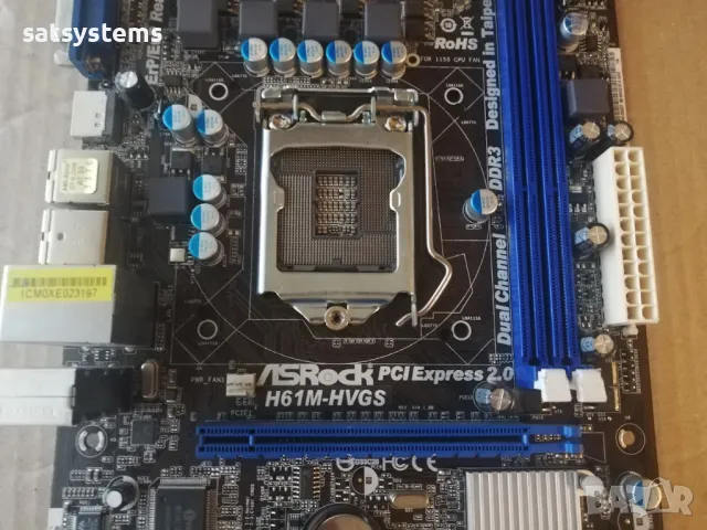 Дънна платка ASRock H61M-HVGS Socket LGA1155 , снимка 3 - Дънни платки - 47981009