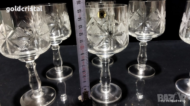 кристални чаши за вино , снимка 3 - Антикварни и старинни предмети - 52506626