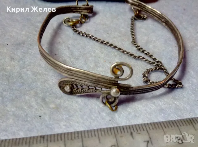 СТАРИННА СРЕБЪРНА ГРИВНА ВИСОКА ПРОБА СРЕБРО ФИЛИГРАННА РЪЧНА ИЗРАБОТКА с ПОСРЕБРЕНА ВЕРИЖКА 40710, снимка 9 - Антикварни и старинни предмети - 48492885