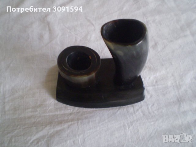 Ръчно изработени ваза и мастилница от рог, снимка 6 - Други ценни предмети - 33518255