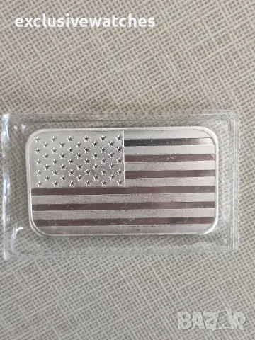 1 тройунция Highland Mint US Flag 999 чисто сребро, снимка 4 - Нумизматика и бонистика - 47676908