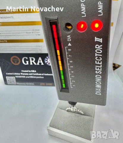 Сребърен пръстен с мойсанит (Диамант) 0.5 карата, снимка 12 - Пръстени - 50799593