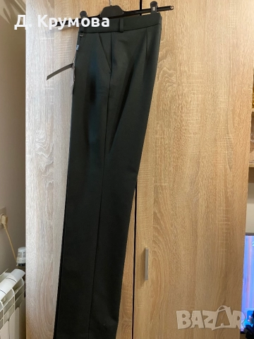 ДАМСКИ Нов Дика ПАНТАЛОН С РЪБ, ЦВЯТ ТЪМНО КАКИ, снимка 2 - Панталони - 52301198