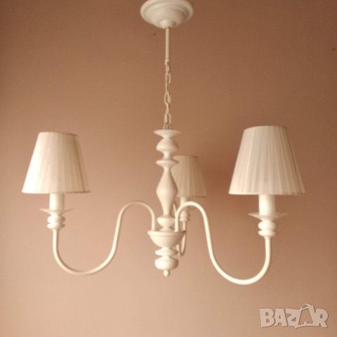  Класика в бяло,полилей с абажур, лампа за таван с шапка,,модерно осветление за спалня,трапезария, снимка 14 - Лампи за таван - 26410033