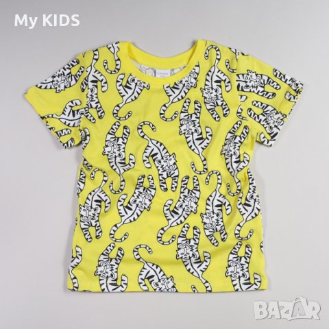 детска тениска Lindex на тигри 3-4 98 4-5 104 5-6 110 6-7 116 7-8 122 блуза, снимка 1 - Детски тениски и потници - 27633898