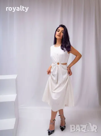Стилна бяла дамска рокля , снимка 4 - Рокли - 50375374
