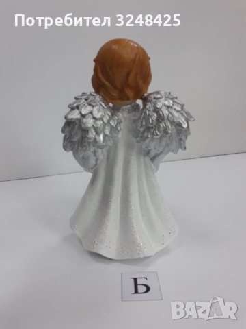 Бяло и сребристо -  Ангел изправен с книга - Модел Б, снимка 6 - Статуетки - 37925767