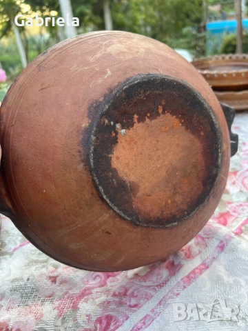 Глинена, автентична паница, снимка 3 - Антикварни и старинни предмети - 51514196