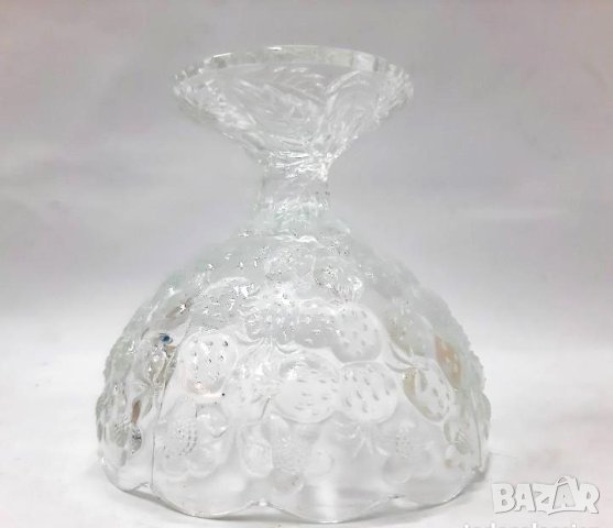 Винтидж тежка стъклена купа със столче(7.2), снимка 4 - Антикварни и старинни предмети - 43984576