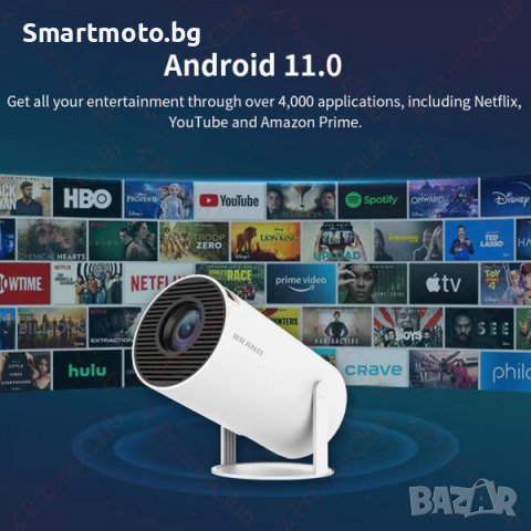 Смарт проектор HY300 PRO - Домашно кино 4K, Андроид 130 inch 170ansi, снимка 11 - Плейъри, домашно кино, прожектори - 43750719
