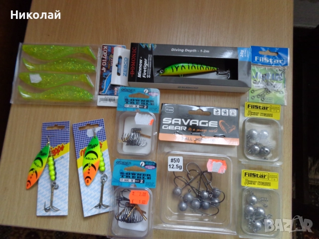 Тройни куки,воблер,блесни,силикони,джиг глави и др.