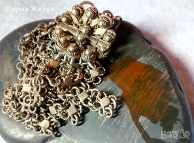 Стара ВЪЗРОЖДЕНСКА ФИЛИГРАННА ГРИВНА с ЩИФТ СРЕБРО ВИСОКА ПРОБА УНИКАЛНА КУЮМДЖИЙСКА ИЗРАБОТКА 48795, снимка 5 - Антикварни и старинни предмети - 48476681