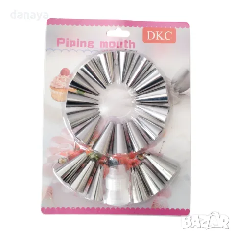 5730 Метални накрайнициза пош с адаптор, 22 части, снимка 2 - Прибори за хранене, готвене и сервиране - 49243544