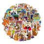 50 бр Скуби Ду Scooby Doo самозалепващи лепенки стикери за украса декор картонена торта