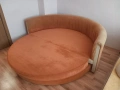 Разтегателен кръгъл диван с 2 фотьоила, снимка 4