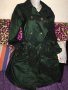 Френски нов бутиков шлифер тренч L Clara Couture зелен черно райе, снимка 2