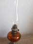 Стара настолна лампа кафяво стъкло, снимка 2