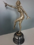 39см-5кг Chiparus статуетка/френска бронзова скулптура/Арт Деко фигура кабаретна танцьорка-балерина, снимка 1