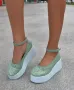 Обувки на платформа - мента с бяло ходило - FG10, снимка 1