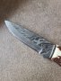 Нож дамаска стомана рог и сребро, снимка 4
