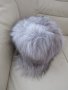 Елегантна кожена дамска шапка от сребриста полярна лисица, нова, снимка 3