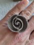 Масивен сребърен пръстен с роза, снимка 1 - Пръстени - 43317586