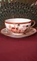 Чашка и чинийка от костен порцелан , снимка 1