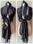 Черен, блестящ шал  от 70 % пашмина и 30 % коприна, снимка 1