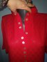 Копринена риза тип туника "c.h.i.c.c." / копринена риза голям размер / червена туника, снимка 4