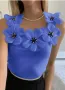 Син топ, Красив топ, Топ с цветя, снимка 1