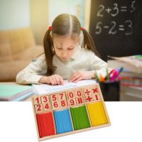 Образователен математически дървен комплект/ пръчици за броене, снимка 3 - Образователни игри - 43900587