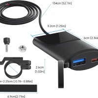 Kriogor USB зарядно устройство за телефон за мотоциклет, снимка 2 - Зарядни за кола - 43947278