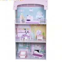 Приказна дървена къщичка с мебели Anna Moni Toys 4121, снимка 3 - Играчки за стая - 44102349