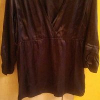 Черна сатенена блуза на Vero moda, снимка 2 - Туники - 28716503